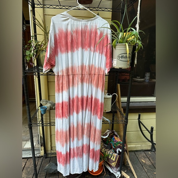 KNOX ROSE Coral Tie-Dye Bohemian Midi Dress Size XXL Flowy Beautiful Boho Beach - Picture 9 of 12